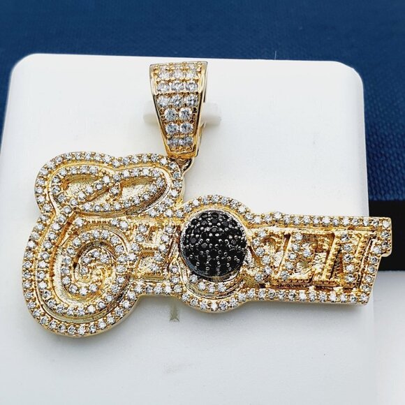 "14K Gold Plated Cubic Zircon Pendant, INUS1BR232 - Picture 1 of 9